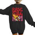 Baseball Mom Game Day Trendy Pink Leopard Mama Women's Sweatshirt Back Print