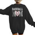 Baseball Mom Heart Sports Mom Women's Sweatshirt Back Print Baseball Mom Heart Sports Mom Women's Sweatshirt Back Print