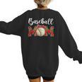 Baseball Mom Leopard Game Day Mom Life Mother's Day Women's Sweatshirt Back Print Baseball Mom Leopard Game Day Mom Life Mother's Day Women's Sweatshirt Back Print