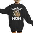Baseball Mom Leopard Heart Matching Family Women's Sweatshirt Back Print