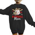 Baseball Mom Leopard Heart Mother's Day Girls Women's Sweatshirt Back Print