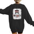 Baseball Mom Messy Bun Mommy Baseball Player Women's Sweatshirt Back Print