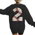 Baseball Mom Baseball Parent Number Two Baseball Gear 2 Women's Sweatshirt Back Print