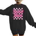 Baseball Mom And Pink Grid Sports Mother Mama Player Women's Sweatshirt Back Print Baseball Mom And Pink Grid Sports Mother Mama Player Women's Sweatshirt Back Print