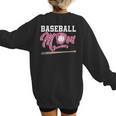 Baseball Mom Pink Ribbon Breast Cancer Awareness Fighters Women's Sweatshirt Back Print Baseball Mom Pink Ribbon Breast Cancer Awareness Fighters Women's Sweatshirt Back Print