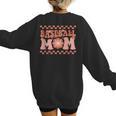 Baseball Mom Baseball Player Mama Women Groovy Women's Sweatshirt Back Print Baseball Mom Baseball Player Mama Women Groovy Women's Sweatshirt Back Print