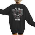 Baseball Mom My Son Will Be Waiting For You At Home Women's Sweatshirt Back Print Baseball Mom My Son Will Be Waiting For You At Home Women's Sweatshirt Back Print