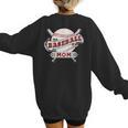 Baseball Mom Vintage Retro Game Day Son Supporter Fan Women's Sweatshirt Back Print