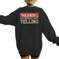 Baseball Mom Warning Uncontrollable Yelling Funny Sign Women's Sweatshirt Back Print Baseball Mom Warning Uncontrollable Yelling Funny Sign Women's Sweatshirt Back Print