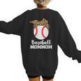 Baseball MomMom Baseball Player Leopard Mom Mom Women's Sweatshirt Back Print