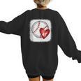Bleached Custom Baseball Mom Number 47 Heart For Mom Women's Sweatshirt Back Print Bleached Custom Baseball Mom Number 47 Heart For Mom Women's Sweatshirt Back Print
