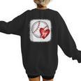 Bleached Custom Baseball Mom Number 77 Heart For Mom Women's Sweatshirt Back Print