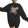 My Boy Might Not Always Swing Baseball Mom Women's Sweatshirt Back Print
