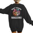 Busy Raising Ballers Basketball Baseball Mom For Women Women's Sweatshirt Back Print
