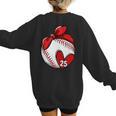 Custom Baseball Mom Number 25 Heart For Mom Mommy Women's Sweatshirt Back Print Custom Baseball Mom Number 25 Heart For Mom Mommy Women's Sweatshirt Back Print