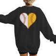 Cute Love Baseball Fast Pitch Softball Heart Baseball Mom Women's Sweatshirt Back Print Cute Love Baseball Fast Pitch Softball Heart Baseball Mom Women's Sweatshirt Back Print