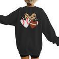 Football Baseball Heart Football Baseball Mom Women's Sweatshirt Back Print