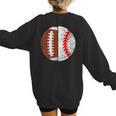 Football Baseball Player Football Baseball Mom Women's Sweatshirt Back Print
