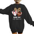 Game Day Vibes Football Baseball Mom Heart Women's Sweatshirt Back Print
