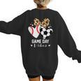 Game Day Vibes Soccer Baseball Mom Heart Women's Sweatshirt Back Print