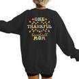 Groovy Retro One Thankful Baseball Mom Thanksgiving Fall Women's Sweatshirt Back Print Groovy Retro One Thankful Baseball Mom Thanksgiving Fall Women's Sweatshirt Back Print