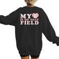 My Heart Is On That Court Baseball Mom Women's Sweatshirt Back Print My Heart Is On That Court Baseball Mom Women's Sweatshirt Back Print
