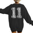 Jersey Number 11 T-Shirt Football Eleven Number Baseball Mom Women's Sweatshirt Back Print