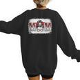 Leopard Baseball Mom Mama Mother's Day Son Daughter Boys Women's Sweatshirt Back Print