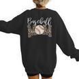 Leopard Baseball Mom Matching Baseball Mama Family Matching Women's Sweatshirt Back Print