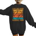 Loud And Proud Baseball Mom Vibrant Colorful Stripe Women's Sweatshirt Back Print
