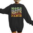 Moms Against Baseball Pants Retro Baseball Mom Women's Sweatshirt Back Print