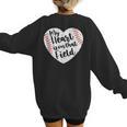Retro My Heart Is On That Field Baseball Mom Mother's Day Women's Sweatshirt Back Print Retro My Heart Is On That Field Baseball Mom Mother's Day Women's Sweatshirt Back Print