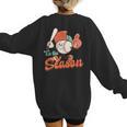 Retro Tis The Season Baseball Mom Baseball Lover Boys Kids Women's Sweatshirt Back Print