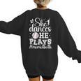 She Dances He Plays Mom Of Both Dance And Baseball Mom Women's Sweatshirt Back Print She Dances He Plays Mom Of Both Dance And Baseball Mom Women's Sweatshirt Back Print