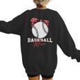 Softball Baseball Mom Floral Tee Mother's Day Women's Sweatshirt Back Print Softball Baseball Mom Floral Tee Mother's Day Women's Sweatshirt Back Print