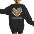 Softball Baseball Mom Valentine Leopard Heart Mother's Day Women's Sweatshirt Back Print Softball Baseball Mom Valentine Leopard Heart Mother's Day Women's Sweatshirt Back Print