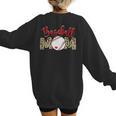 Sport Mom Leopard Mother's Day Baseball Mommy Mama Women's Sweatshirt Back Print Sport Mom Leopard Mother's Day Baseball Mommy Mama Women's Sweatshirt Back Print