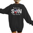 Thats My Son Out There For a Dominican Baseball Mom Women's Sweatshirt Back Print