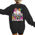 Tie Dye Baseball Mom Baseball Mama Sport Mother's Day Women's Sweatshirt Back Print