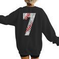 Vintage Baseball Mom 7 Jersey Baseball Favorite Player Women's Sweatshirt Back Print