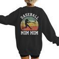 Vintage Baseball Mom Mom Baseball Lover Women's Sweatshirt Back Print