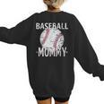 Vintage Baseball Mommy Mother's Day Sports Lover Mom Women's Sweatshirt Back Print