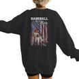 Vintage USA Flag Baseball Player Proud Baseball Mom Women's Sweatshirt Back Print Vintage USA Flag Baseball Player Proud Baseball Mom Women's Sweatshirt Back Print