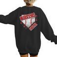 Warriors Home Plate Baseball Sports Baseball Mom Women's Sweatshirt Back Print