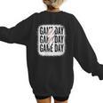 Womens Baseball Mom Leopard Game Day Mother's Day Women's Sweatshirt Back Print