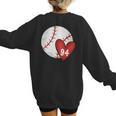 Womens Custom Baseball Mom Number 94 Heart For Mom Mommy Women's Sweatshirt Back Print