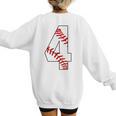 4 Laces 4th Birthday Boy Four Years Baseball Mom T-Shirt Women's Sweatshirt Back Print 4 Laces 4th Birthday Boy Four Years Baseball Mom T-Shirt Women's Sweatshirt Back Print