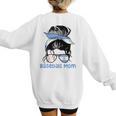 Argentina Baseball Mom Messy Bun Women's Sweatshirt Back Print Argentina Baseball Mom Messy Bun Women's Sweatshirt Back Print