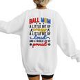 Ball Mom Proud Volleyball Baseball Mom Women's Sweatshirt Back Print