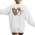 Baseball Heart Leopard Heart Sport Baseball Mom Women's Sweatshirt Back Print Baseball Heart Leopard Heart Sport Baseball Mom Women's Sweatshirt Back Print